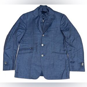 Corneliani Textured Navy‎ Blazer Milestones Identity Jacket 50R